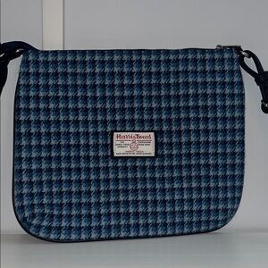 Glen Appin/Harris Tweed blue herringbone Crossbody Bag